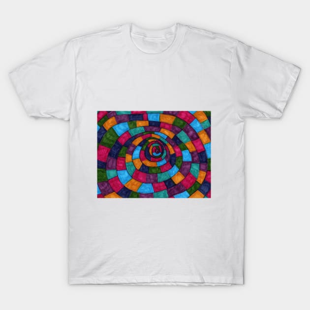 Multicolor Swirling Yellow Brick Road T-Shirt by jpartshop1